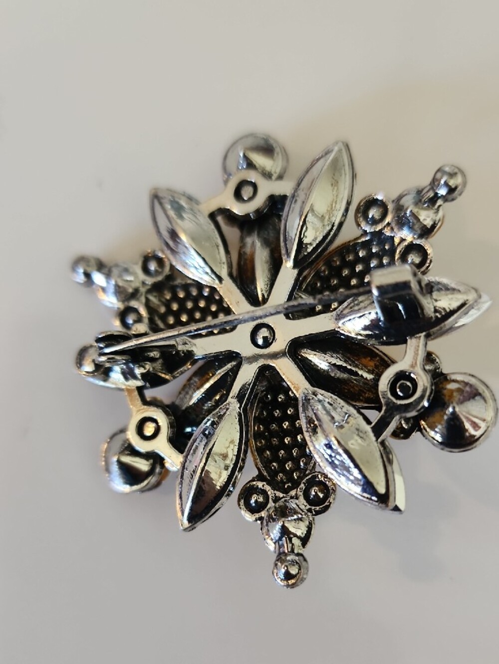 Amber Crystal Floral Brooch - Women Jewelry - Picture 2 of 2